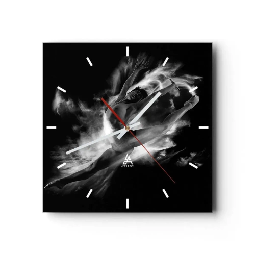 Wall clock - Clock on glass - Stopped i in Flight - 30x30 cm