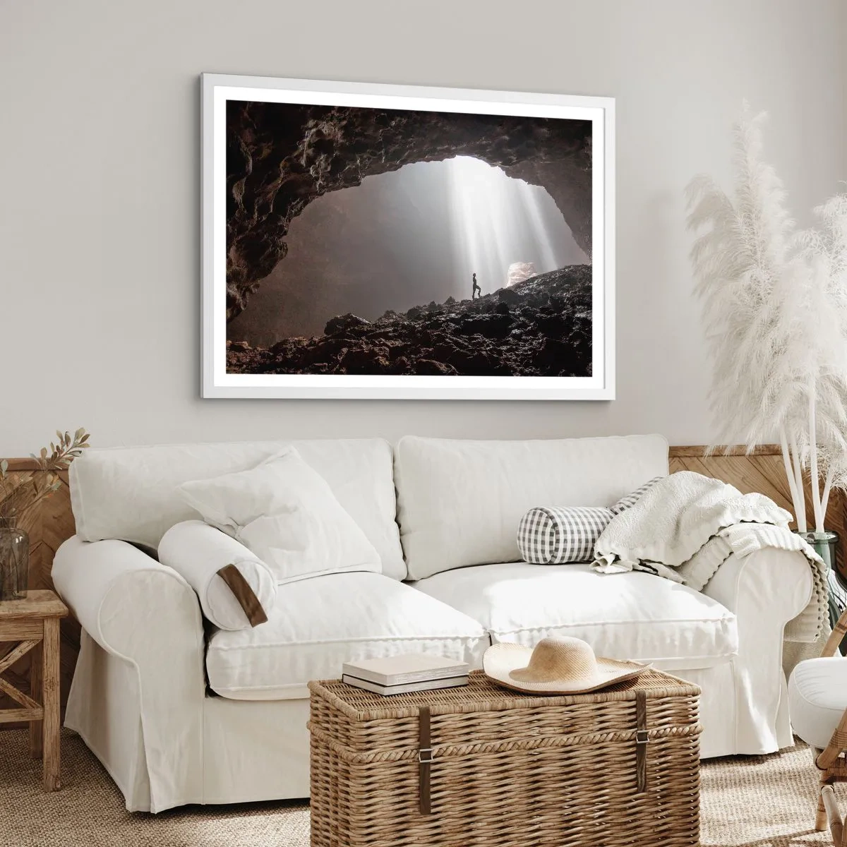 Poster in white frmae - Luminous Grotto - 70x50 cm