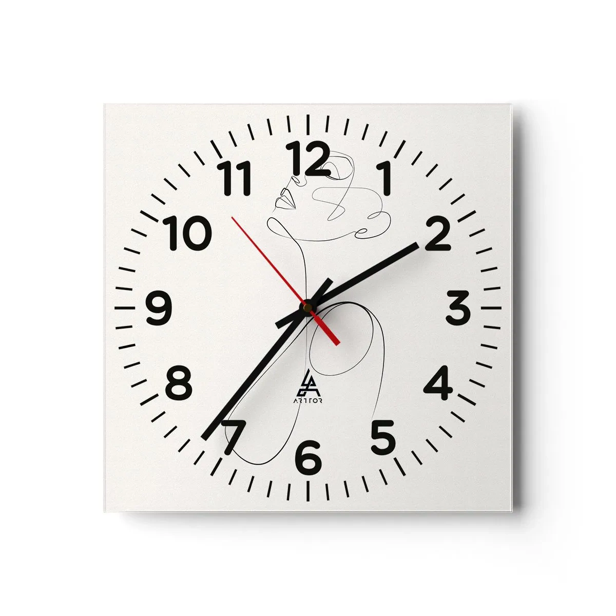 Wall clock - Clock on glass - Entangled in Dreams - 40x40 cm