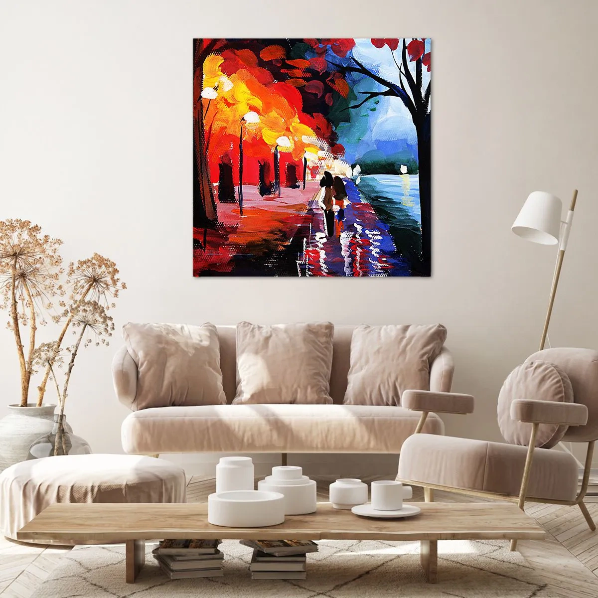 Canvas picture - Flaming Autumn in the Park - 60x60 cm