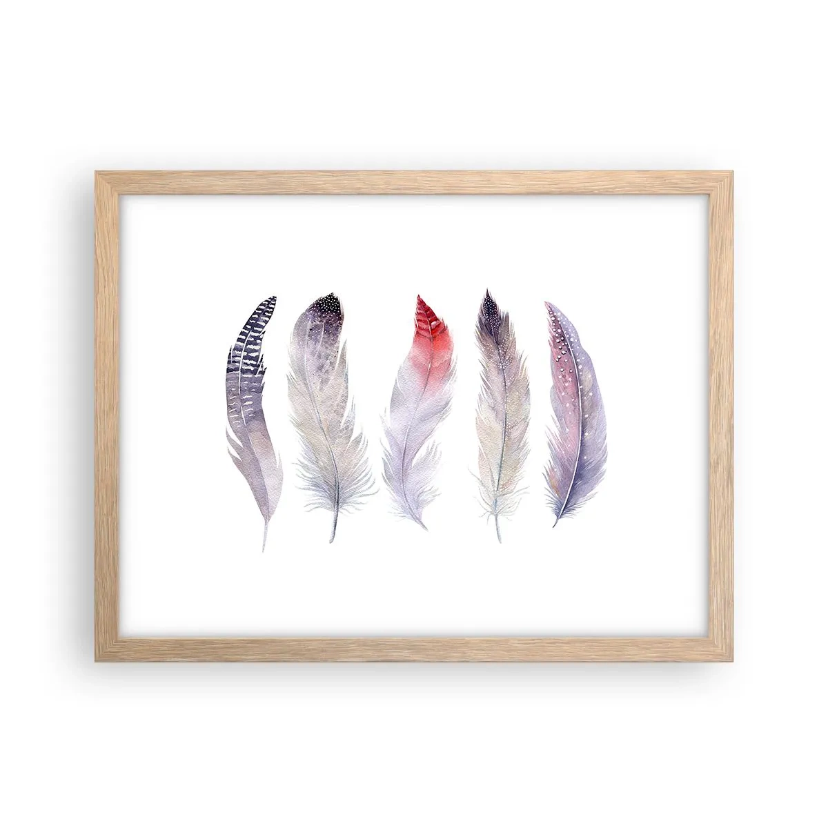 Poster in light oak frame - Delicate Like Pink Fog - 40x30 cm