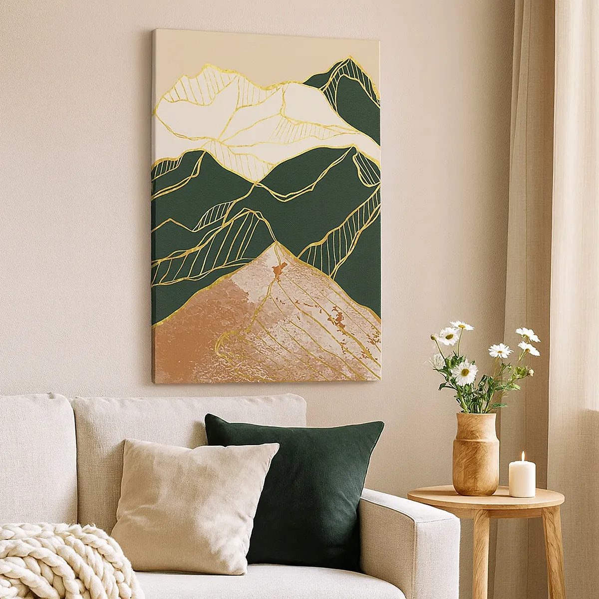Canvas picture - Golden Peaks - 50x70 cm