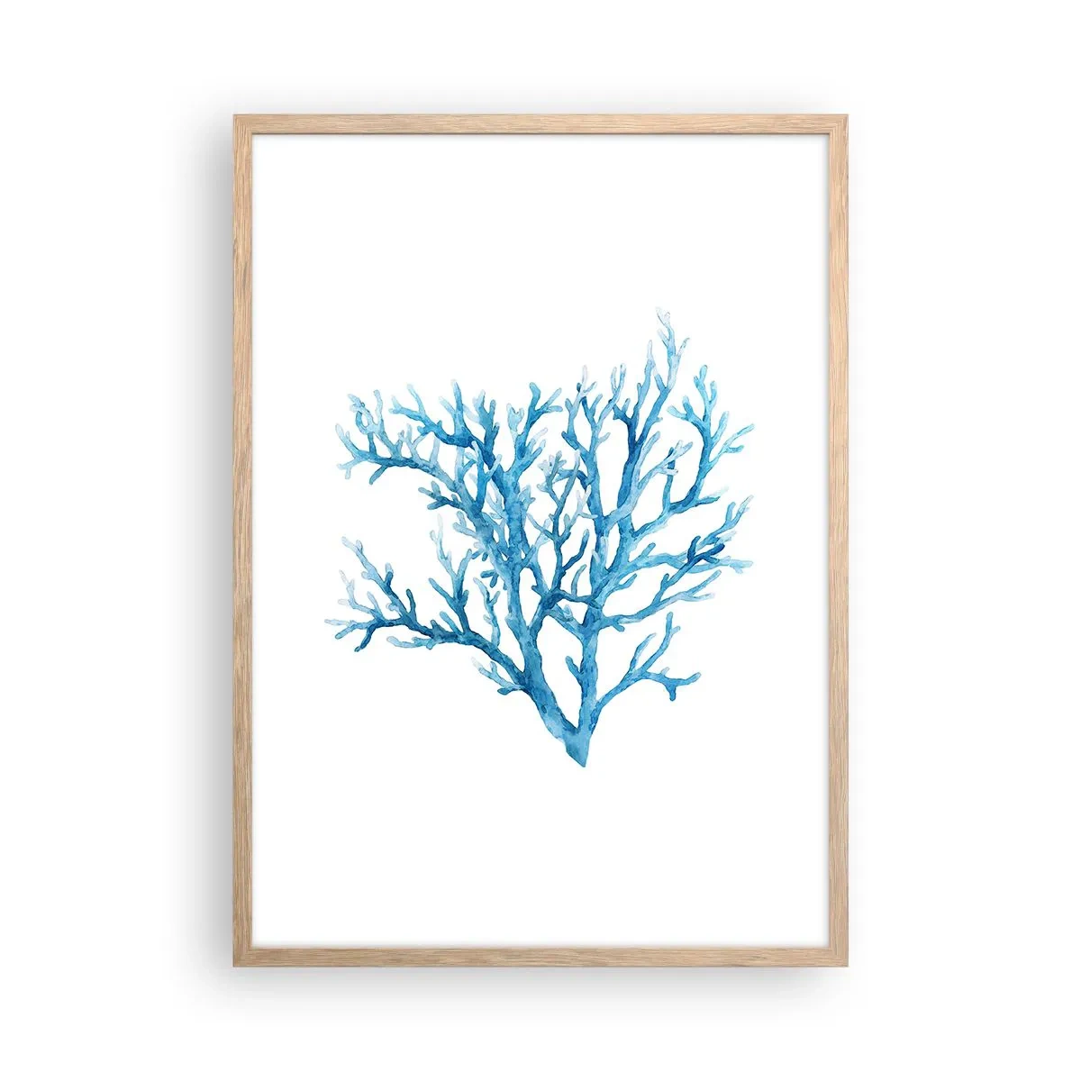 Poster in light oak frame - Sea Filigree - 50x70 cm