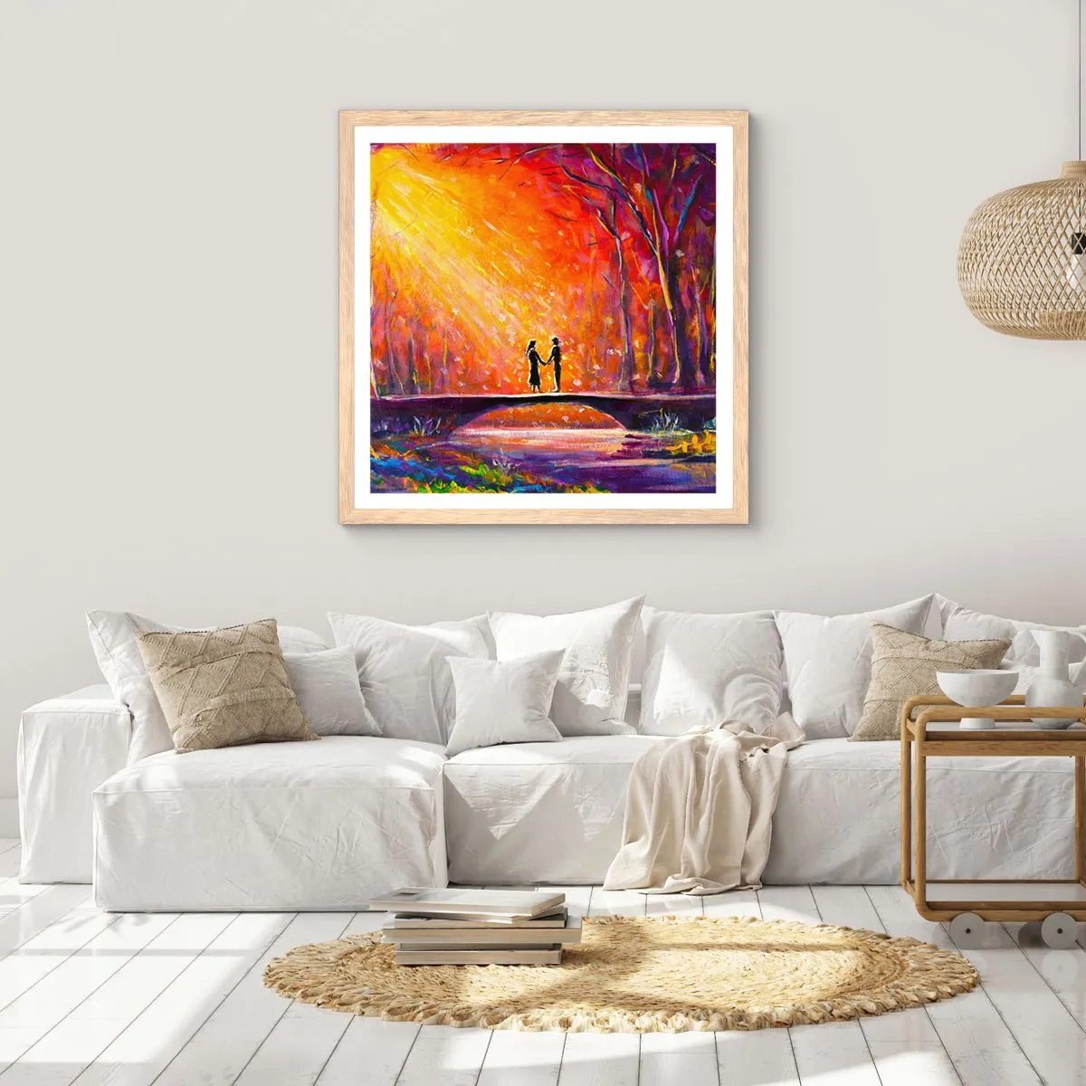 Poster in light oak frame - Heaven Loves Them Too - 40x40 cm