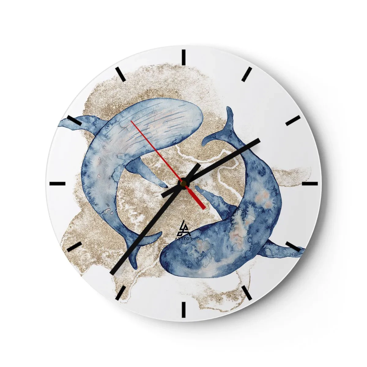 Wall clock - Clock on glass - Frendship or Love? - 40x40 cm