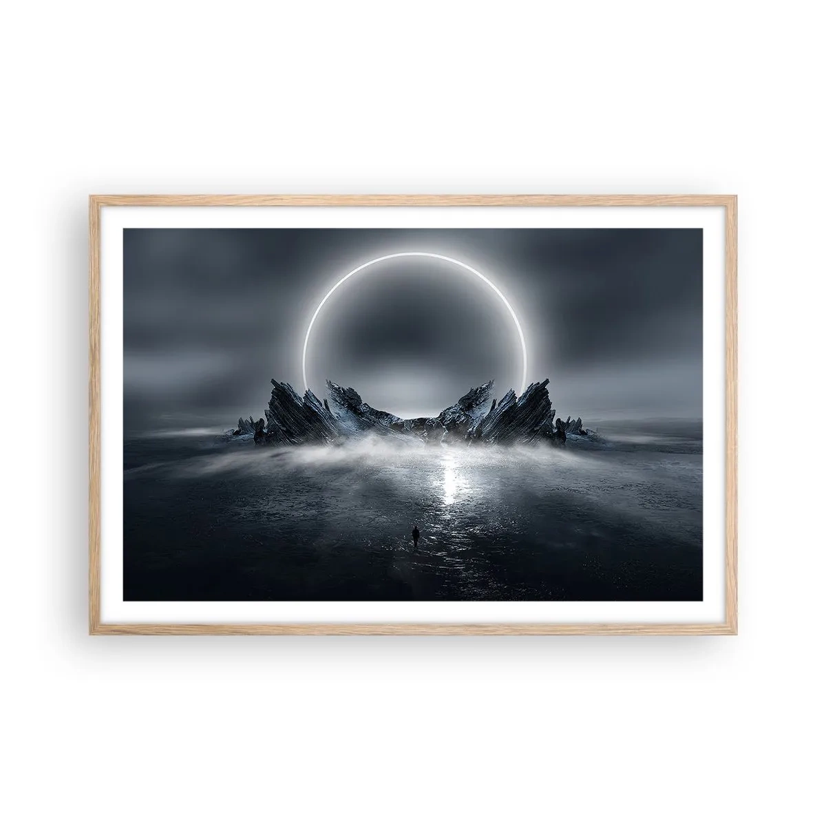 Poster in light oak frame - The End of a Story - 91x61 cm