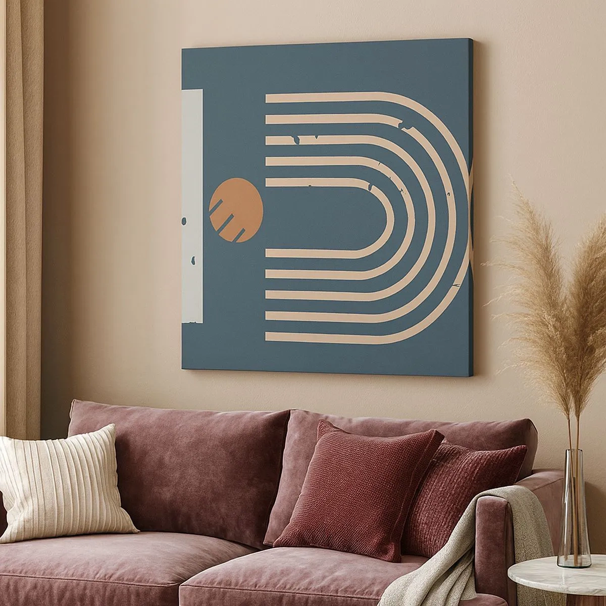 Canvas picture - Geometry on Navy Blue - 30x30 cm