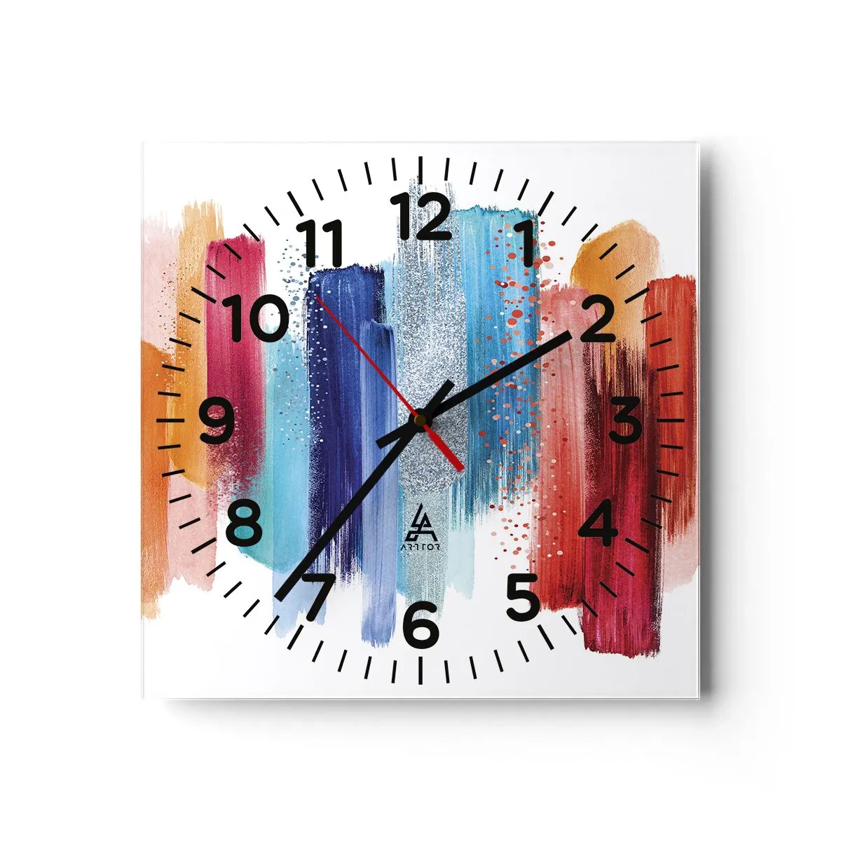 Wall clock - Clock on glass - Up and Down - 30x30 cm