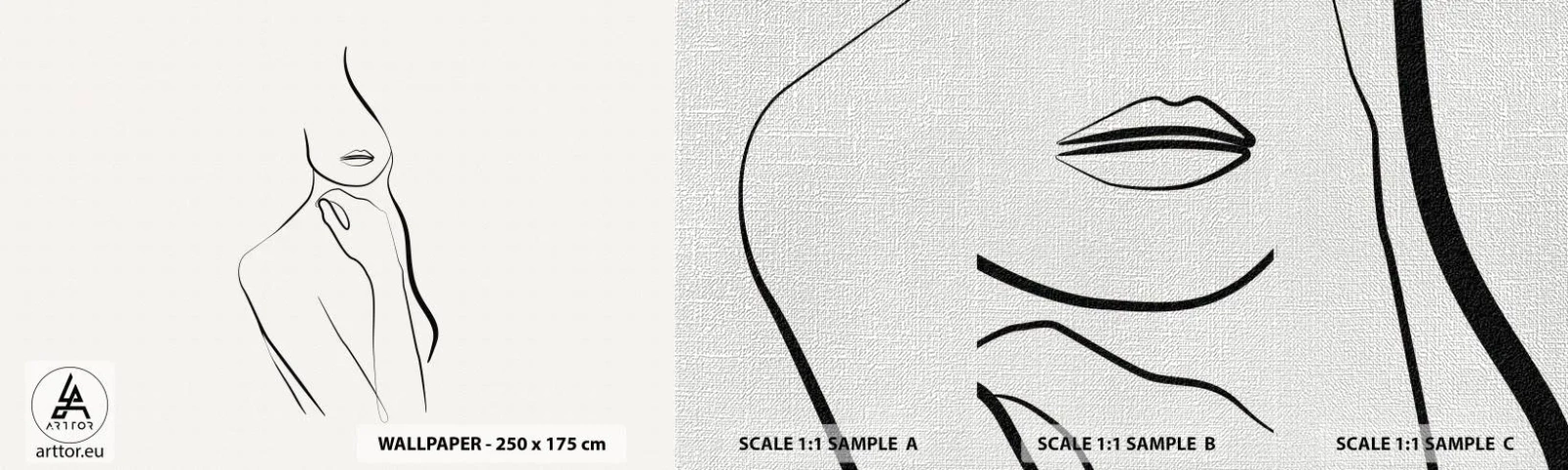 Photo Wallpaper Sample Premium Canvas - Wave of Melancholy - Abstraction, Woman's Body, Graphics - 100x30 cm