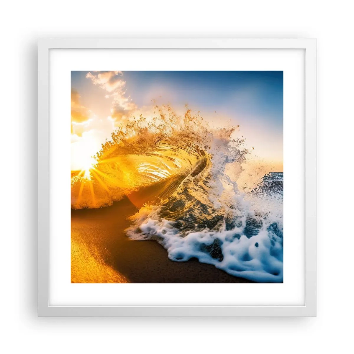 Poster in white frmae - Playing with Sand - 40x40 cm