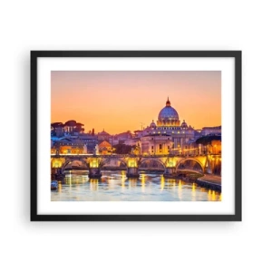 Poster in black frame - Twilight over Eternal City - 50x40 cm