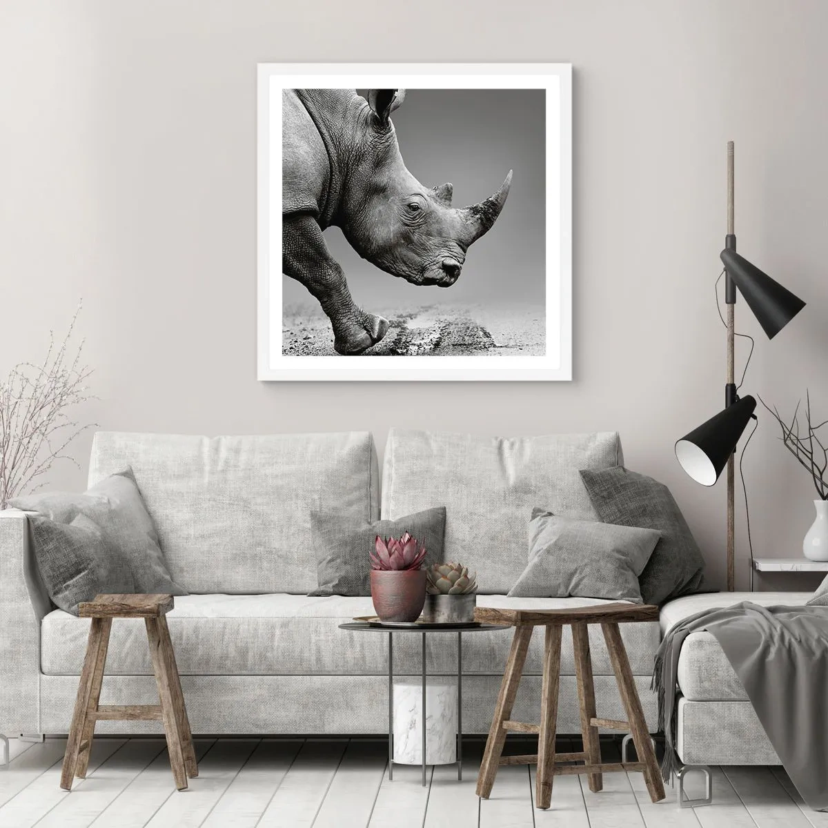Poster in white frmae - Uncontrolled Power - 60x60 cm