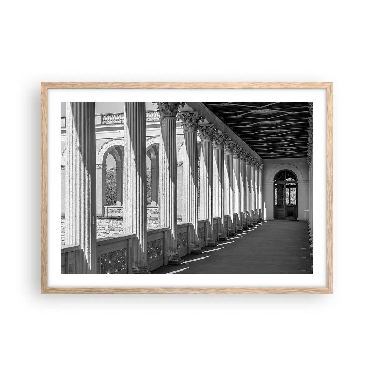 Poster in light oak frame - Sunny Arcade - 70x50 cm