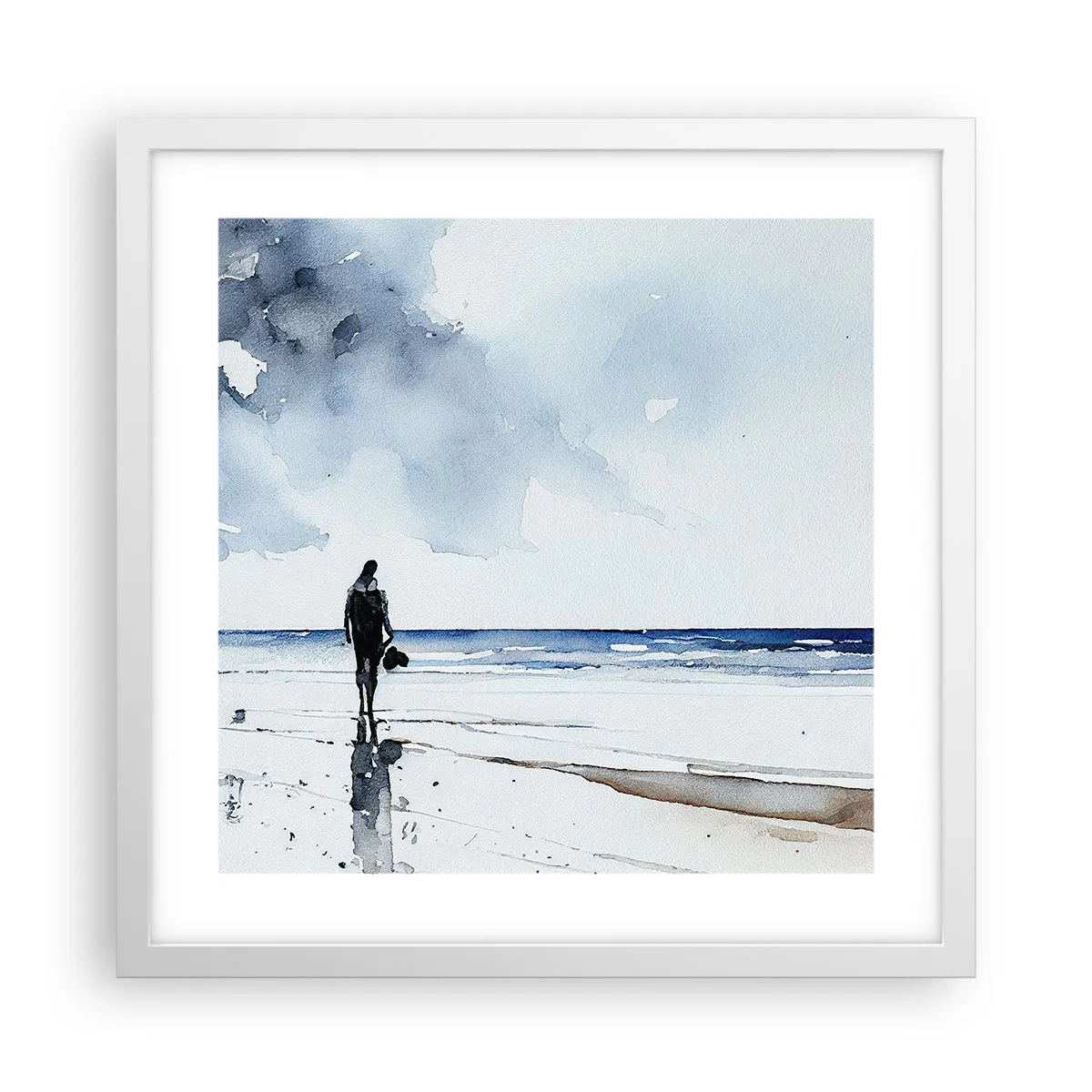Poster in white frmae - Conversation with the Sea - 40x40 cm