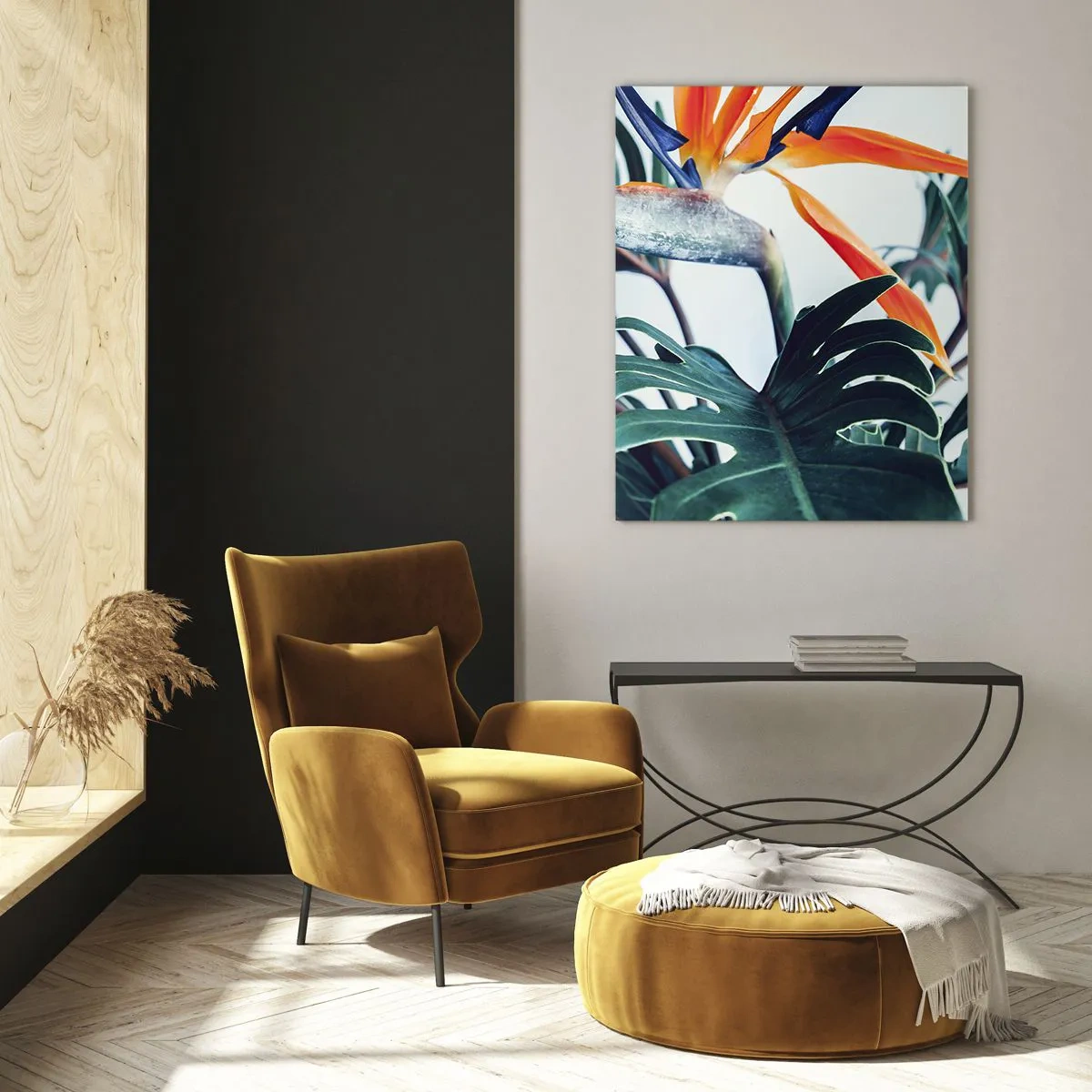 Glass picture - Birdy Bush - 50x70 cm