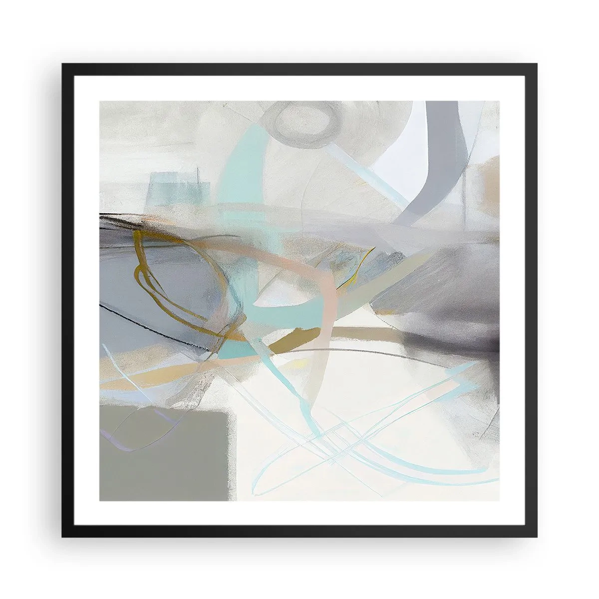 Poster in black frame - Foggy Abstract - 60x60 cm