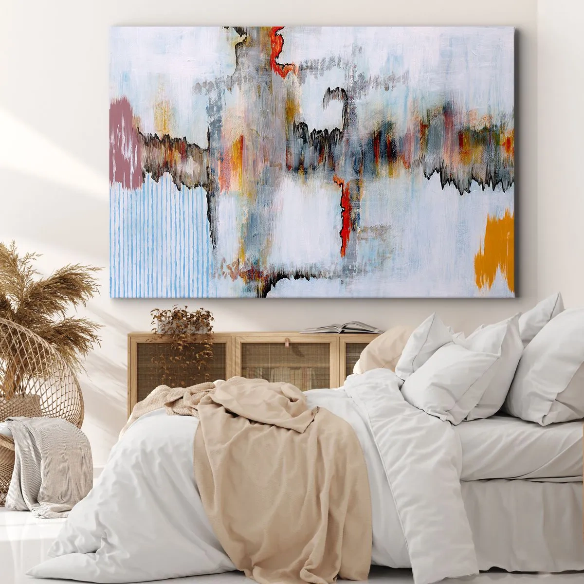 Canvas picture - With a Stick on Water - 120x80 cm
