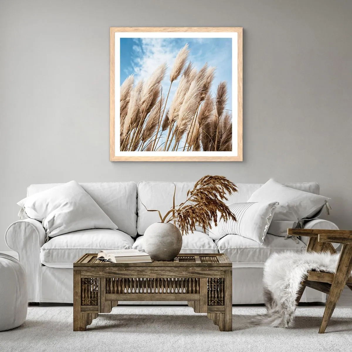 Poster in light oak frame - Caress of Sun and Wind - 30x30 cm