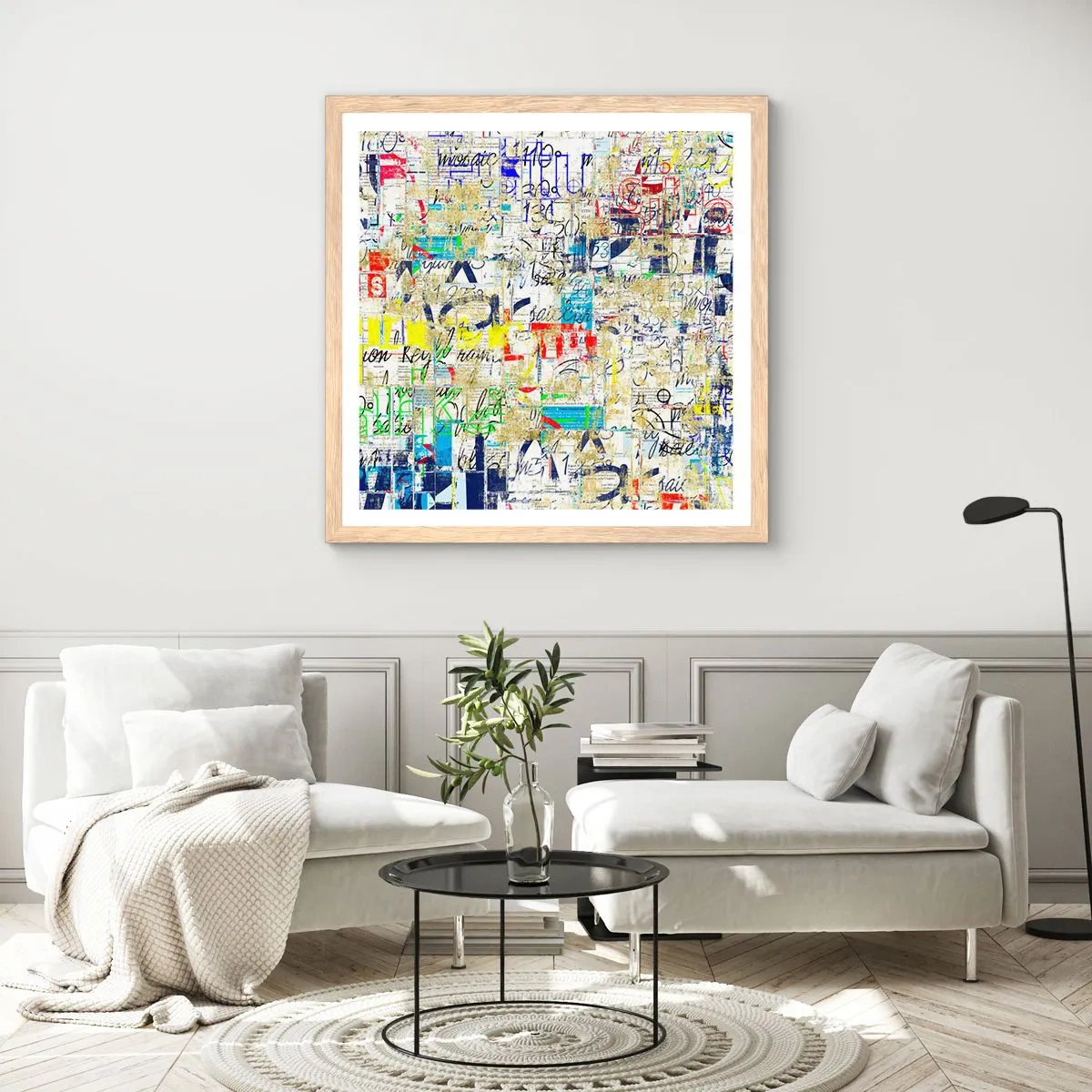 Poster in light oak frame - Feast for the Eyes - 50x50 cm