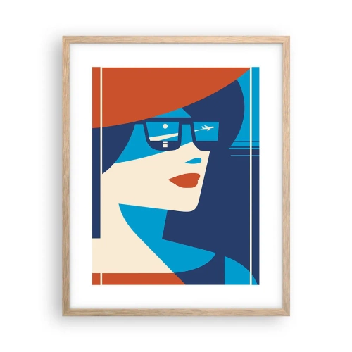 Poster in light oak frame - Holiday Travel - 40x50 cm