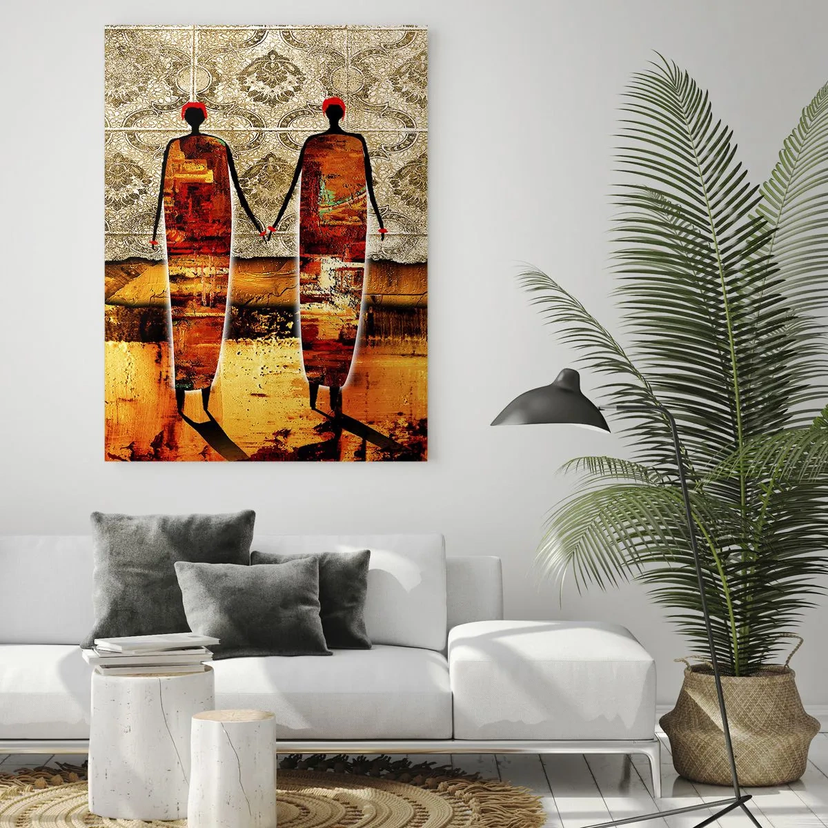 Glass picture - Ethnic Composition in the Colours of Africa - 50x70 cm