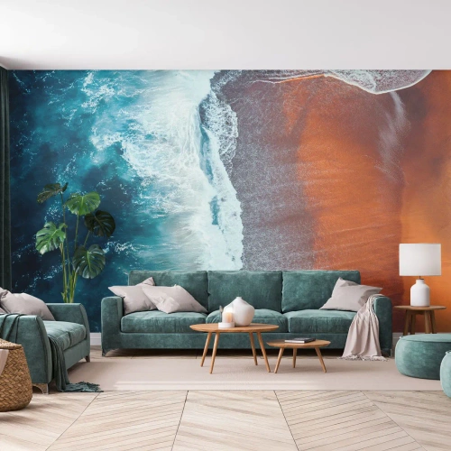 Photo Wallpaper Premium Sand - Touch of the Ocean - Beach, Sea, Water - 350x256 cm