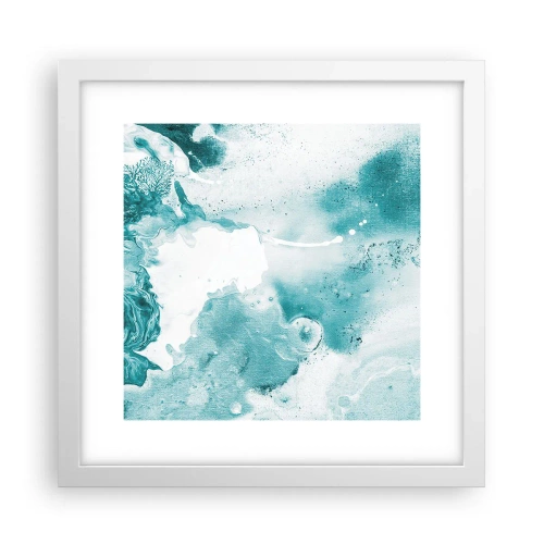 Poster in white frmae - Lakes of Blue - 30x30 cm