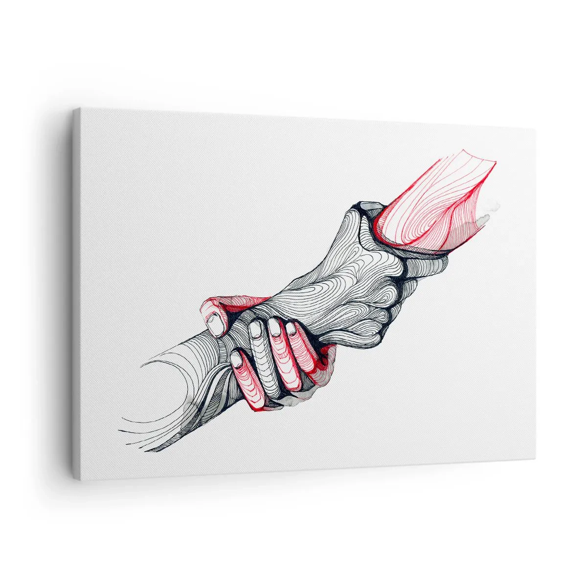 Canvas picture - Artistic hands holding each other in a minimalist style - 70x50cm - You Are in Good Hands - Modern wall decoration for the living room and bedroom ARTTOR