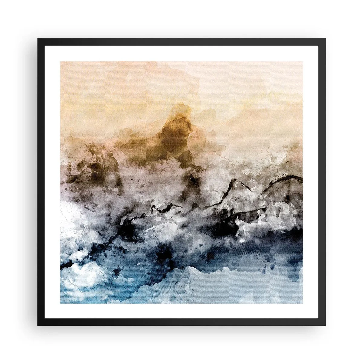 Poster in black frame - Drowned in Fog - 60x60 cm