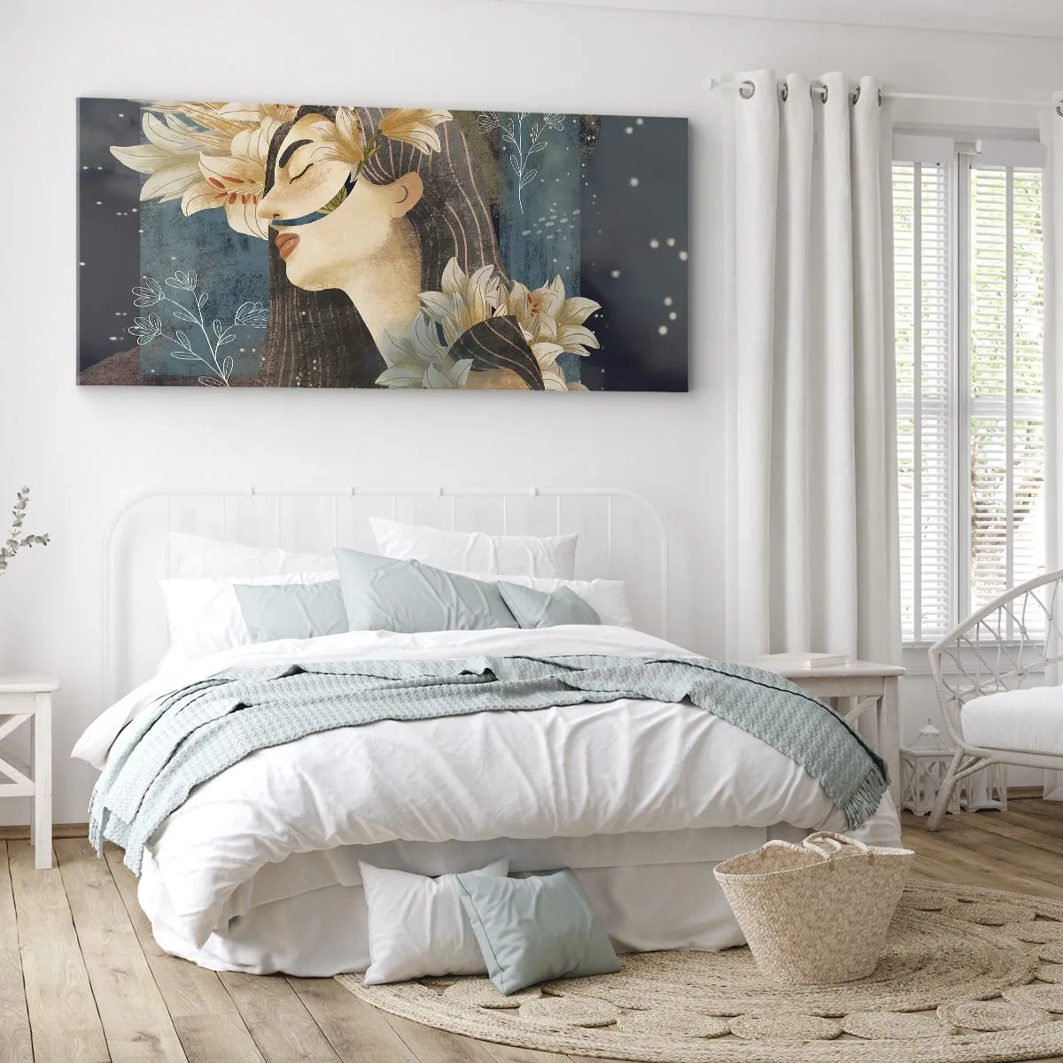Canvas picture - Tale of a Queen with Lillies - 100x40 cm