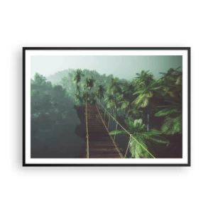 Poster in black frame - Hanging Bridge in the Green - 100x70 cm