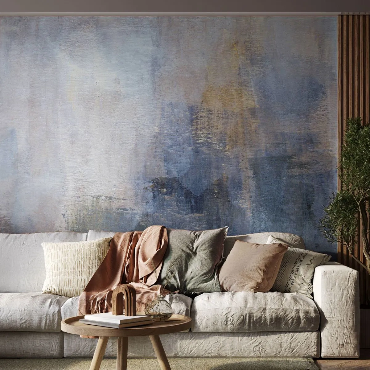 Self-Adhesive Photo Wallpaper Deluxe Sticker - Tones and Chords of Colours - Abstraction, Piece, Painting - 250x175 cm
