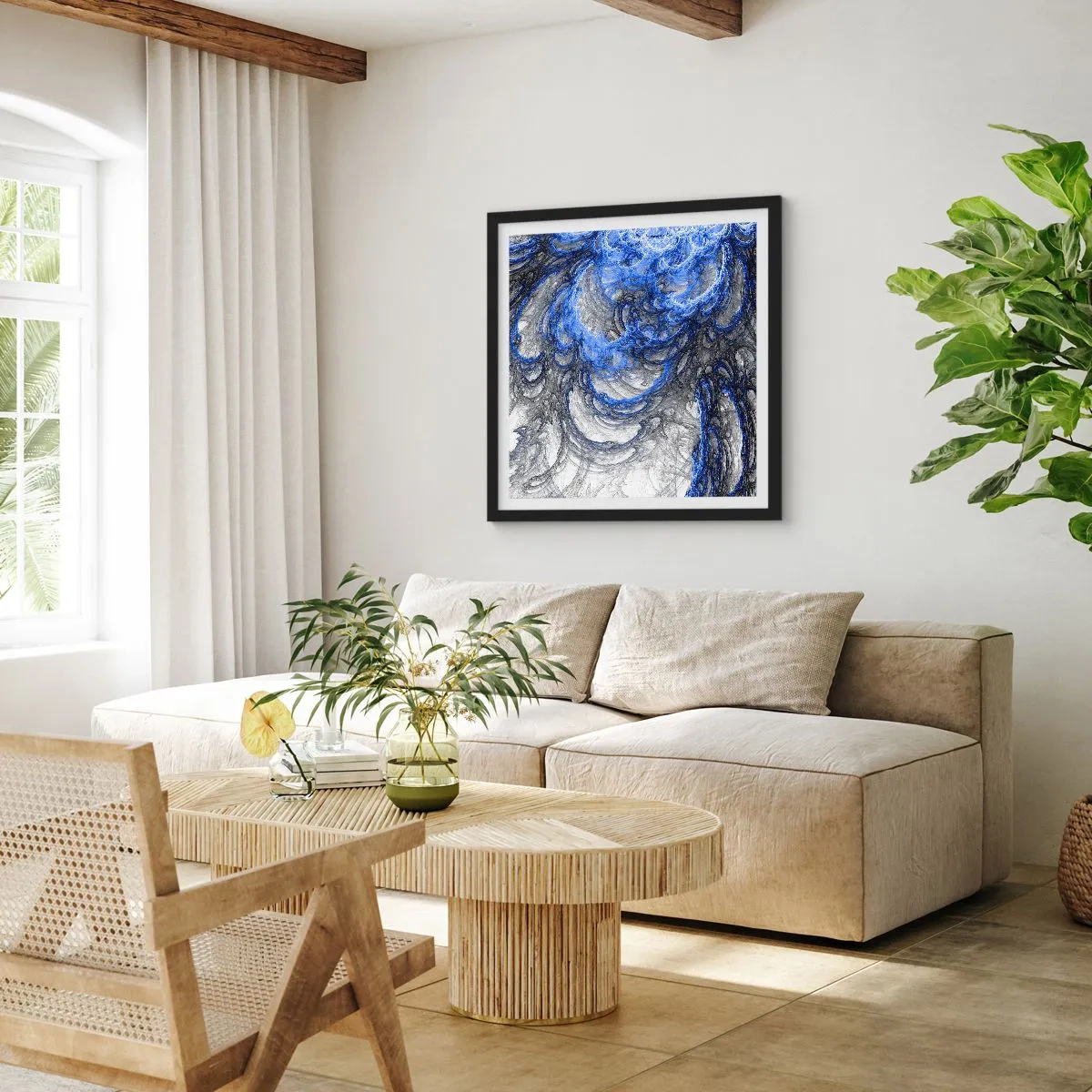 Poster in black frame - Birth of a Wave - 50x50 cm