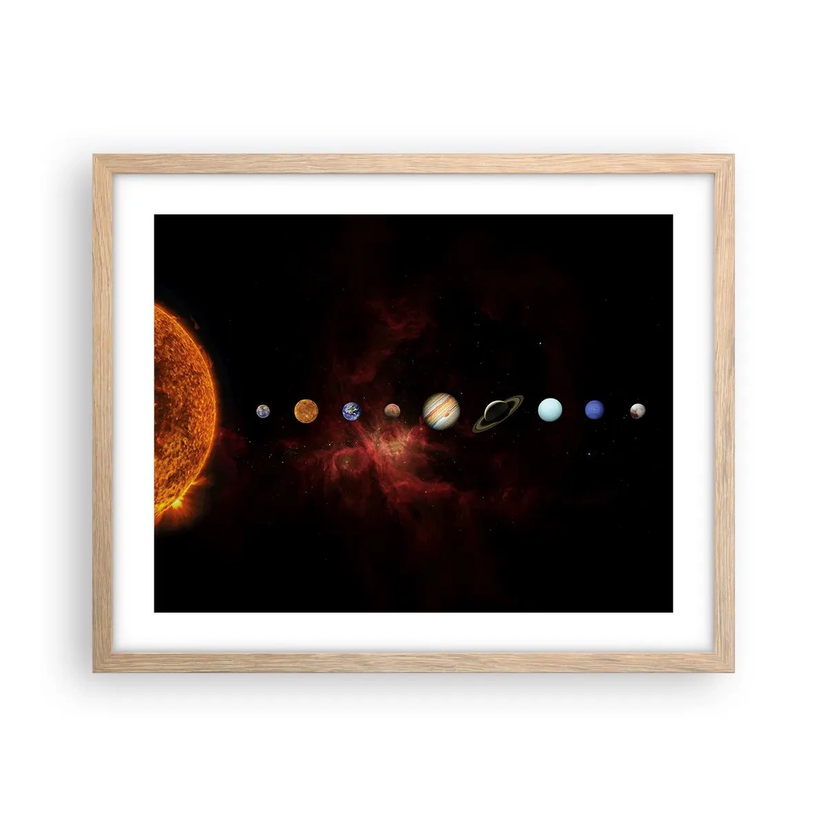 Poster in light oak frame - Our Neighbourhood - 50x40 cm