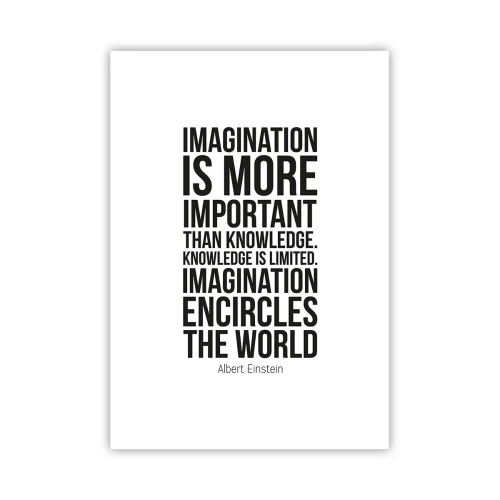 Poster - Einstein about Power of Imagination - 70x100 cm