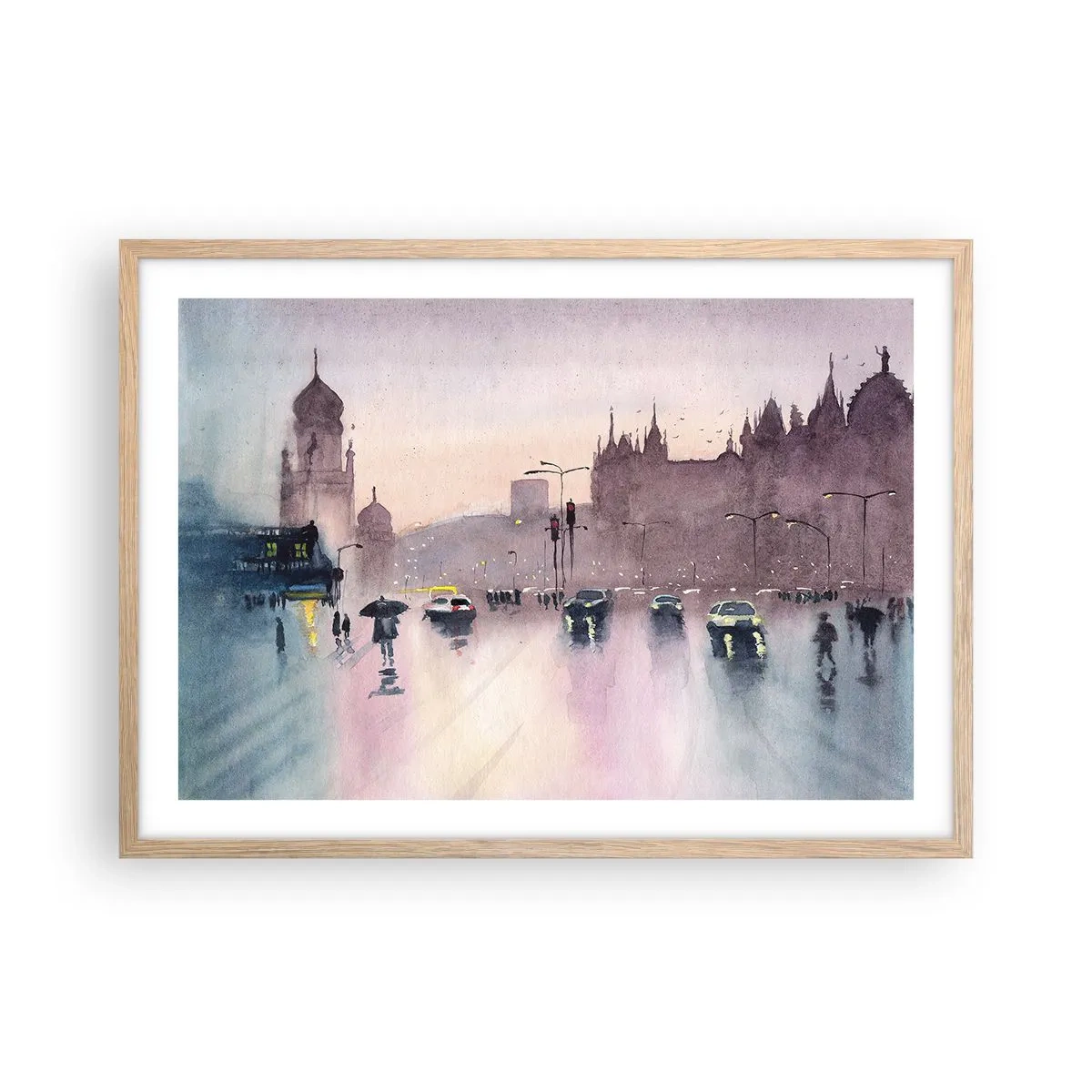 Poster in light oak frame - In a Rainy Fog - 70x50 cm