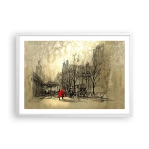 Poster in white frmae - A Date in London Fog - 70x50 cm