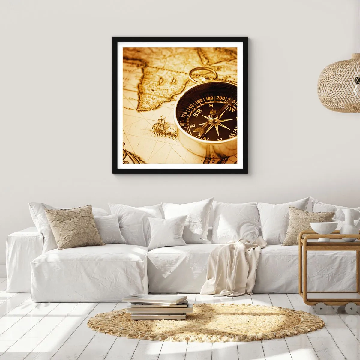 Poster in black frame - East or West? - 60x60 cm