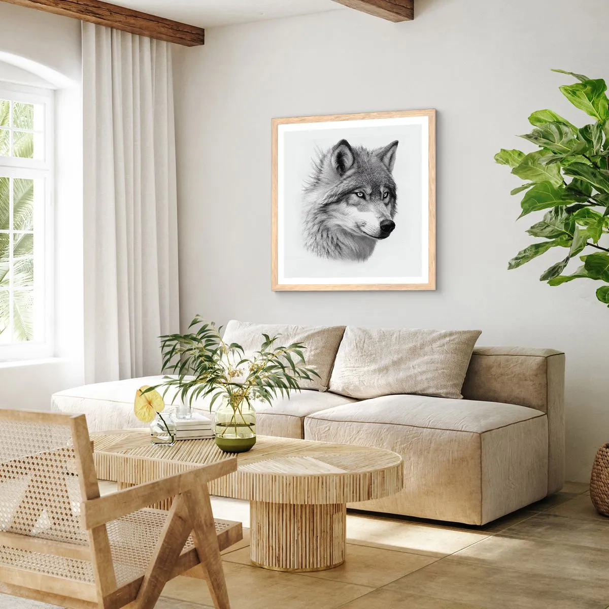 Poster in light oak frame - Alpha - Without a Doubt - 50x50 cm