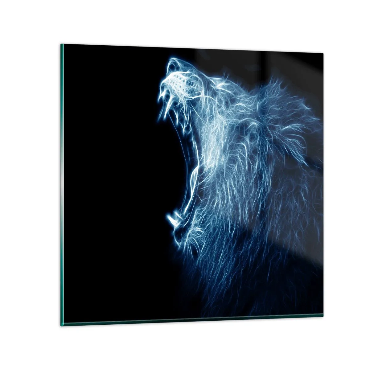 Glass picture - Flaming Rage of a King - 50x50 cm