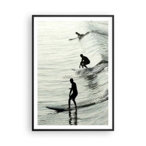 Poster in black frame - Meeting the Wave - 70x100 cm