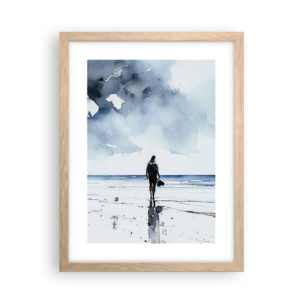 Poster in light oak frame - Conversation with the Sea - 30x40 cm