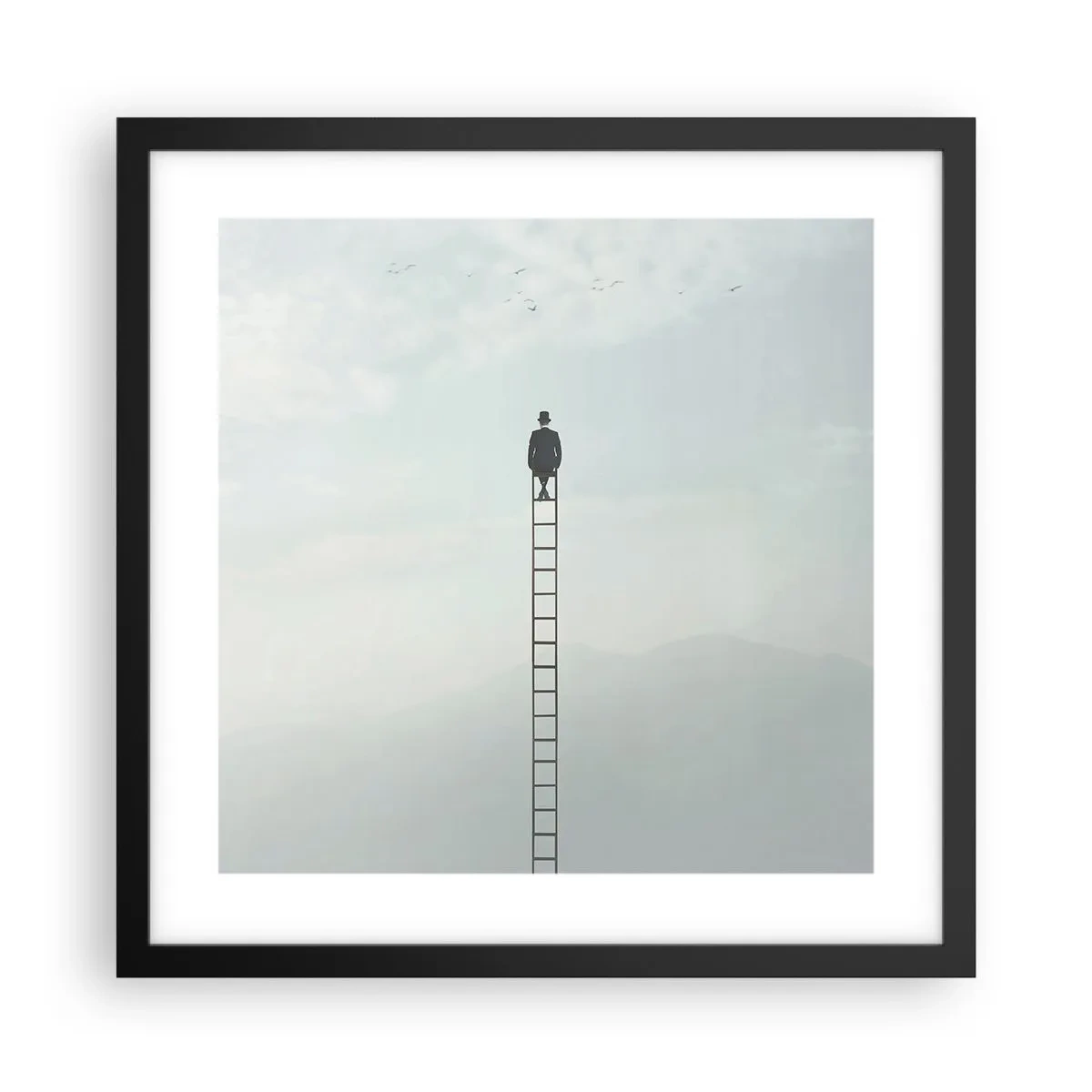 Poster in black frame - Rise above It - 40x40 cm