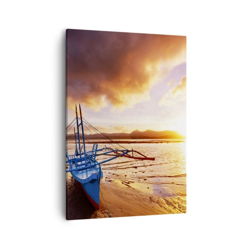 Canvas picture - After a Long Day, Stretching on the Sand - 50x70 cm