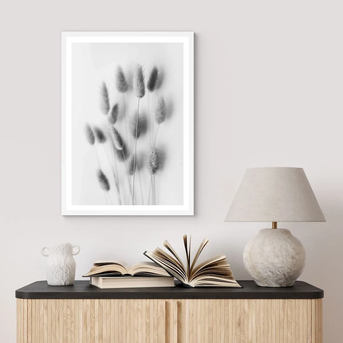 Poster in white frmae - Her Softness Grass - 70x100 cm