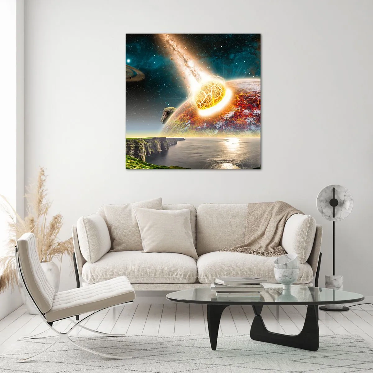 Glass picture - Space Drama - 60x60 cm