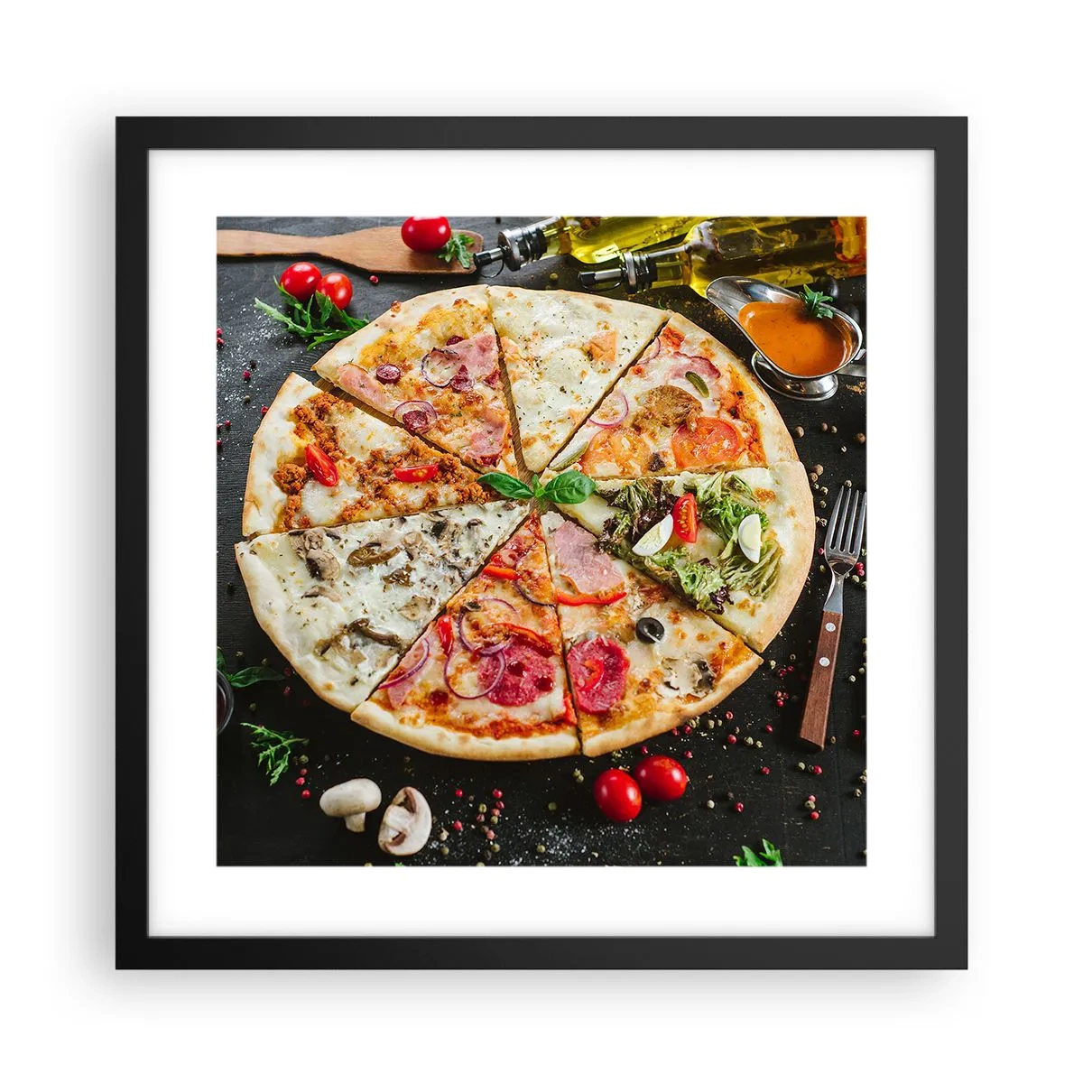 Poster in black frame - Range of Flavours - 40x40 cm
