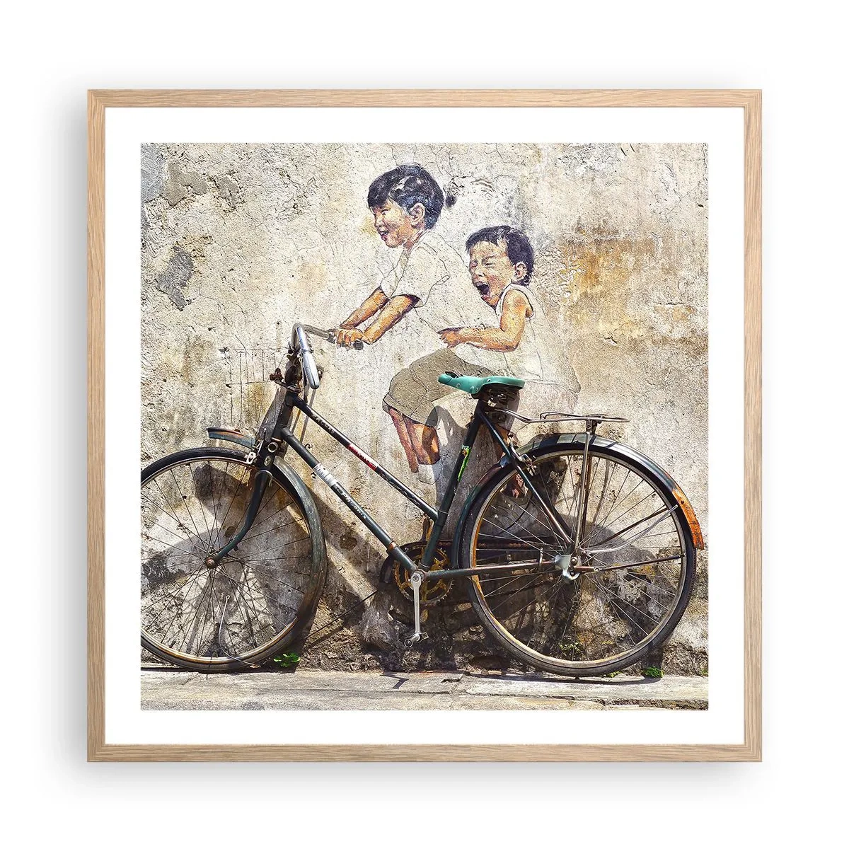 Poster in light oak frame - True or False? - 60x60 cm