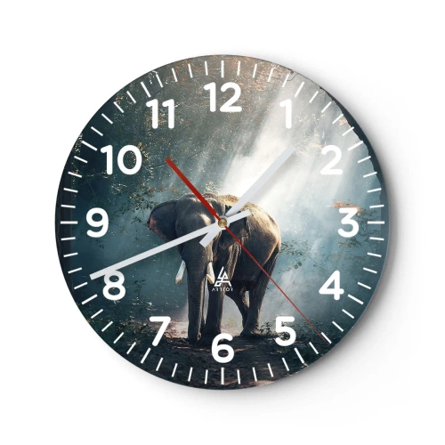 Wall clock - Clock on glass - Quiet Stroll - 30x30 cm