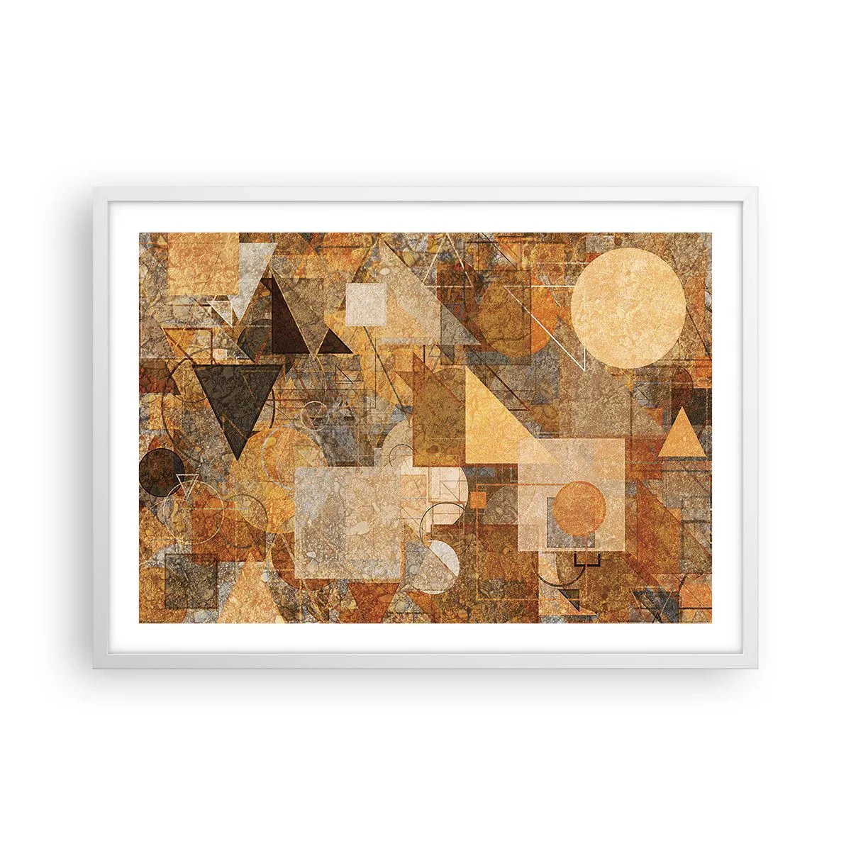 Poster in white frmae - Cubist Study in Brown - 70x50 cm